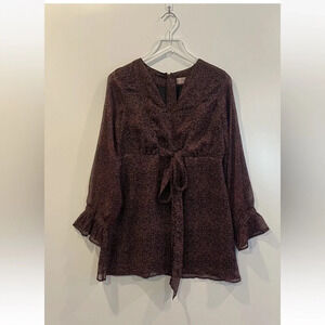 Nicole Richie Y2K Boho Tie‎ Front Tunic Dress Women Size XXS